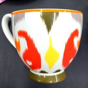 Unused Portobello by Inspire Bone China Ikat Print Wide Mouth Cup Designed in UK